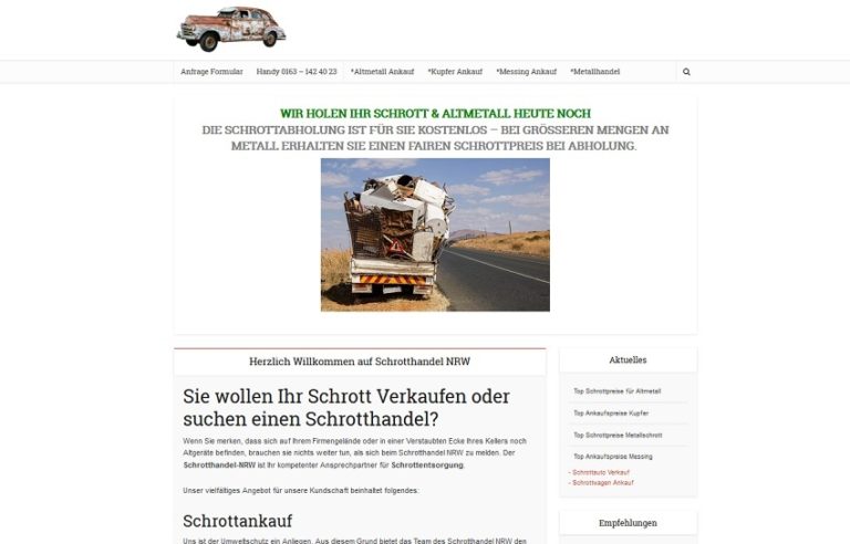 SchrottAnkauf in Düsseldorf | SchrottHändler: Sofort Bargeld für Ihr Schrott