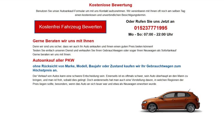 Autoankauf Bochum : Lassen sie Ihr KFZ jetzt Schnell und kostenlos bewerten