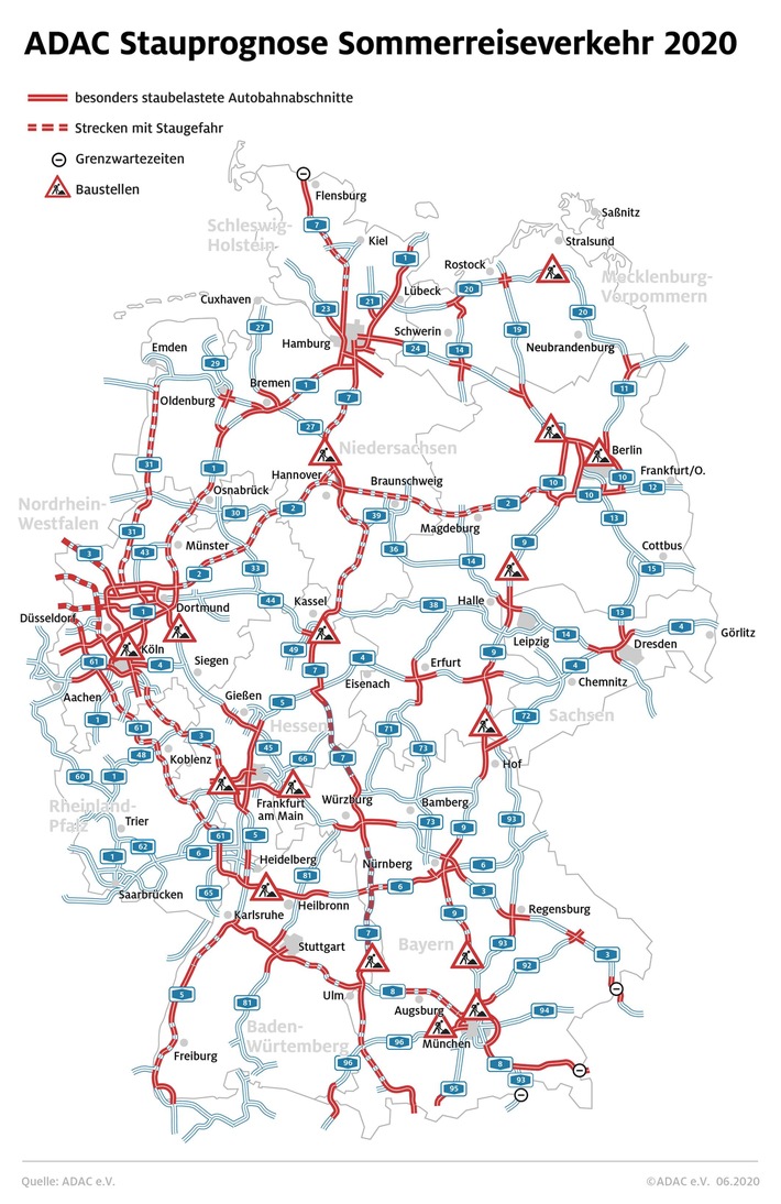 Im Südwesten beginnen die Ferien / ADAC Stauprognose für 3. bis 5. Juli