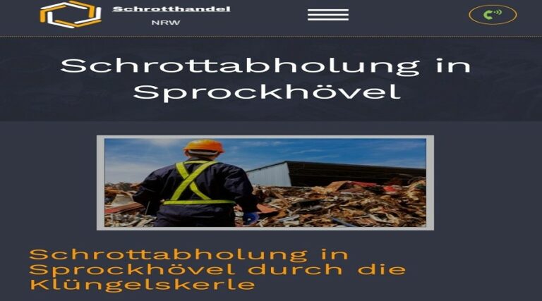 in Sprockhövel und Umgebung : kostenlose Schrottabholung durch professionellen Schrotthändler