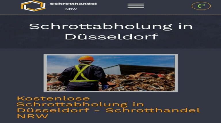 kostenlos und professionellen Schrottabholung Düsseldorf und Umgebung durch unseren mobile Schrotthändler