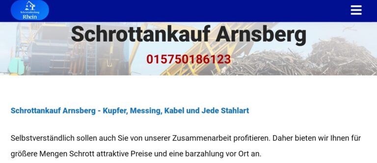 in Arnsberg und Umgebung zu Gute preise wir kaufen Schrott& Altmetall