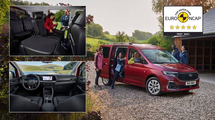 Neuer Ford Tourneo Connect erhält 5-Sterne-Bewertung von Euro NCAP – fast zeitgleich zu seinem Produktionsstart